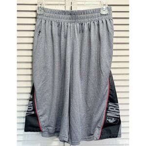 NBA Classic Basketball Shorts Elastic Waist Size S Gray/Black‎ Active Logo